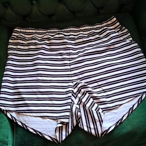 Torrid Black and White Striped Swimwear